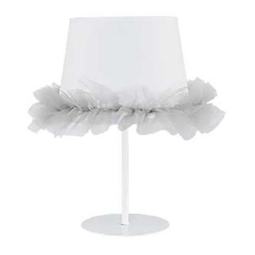 Duolla - Lampa stołowa dziecięca BALLET 1xE14/40W/230V śr. 20 cm biały/szary