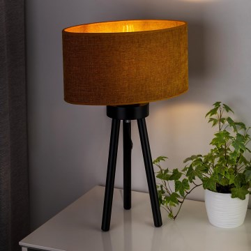 Duolla - Lampa stołowa OVAL 1xE27/15W/230V śr. 30 cm brązowy