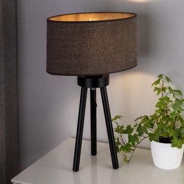 Duolla - Lampa stołowa OVAL 1xE27/15W/230V śr. 30 cm brązowy