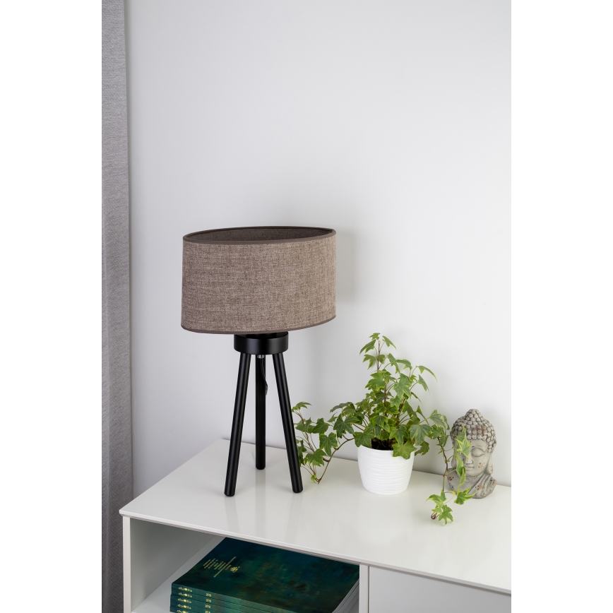 Duolla - Lampa stołowa OVAL 1xE27/15W/230V śr. 30 cm brązowy