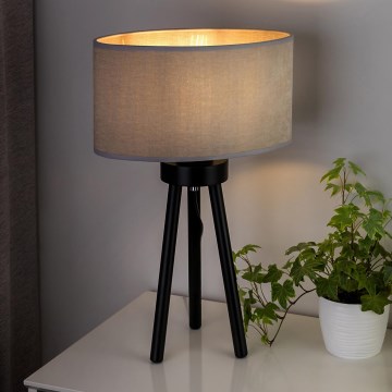 Duolla - Lampa stołowa OVAL 1xE27/15W/230V śr. 30 cm szary
