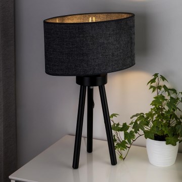 Duolla - Lampa stołowa OVAL 1xE27/15W/230V śr. 30 cm szary