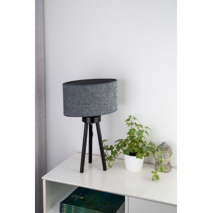 Duolla - Lampa stołowa OVAL 1xE27/15W/230V śr. 30 cm szary