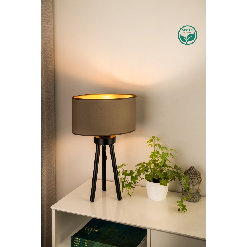 Duolla - Lampa stołowa OVAL VEGAN 1xE27/15W/230V śr. 30 cm beżowy