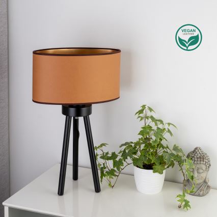 Duolla - Lampa stołowa OVAL VEGAN 1xE27/15W/230V śr. 30 cm brązowy