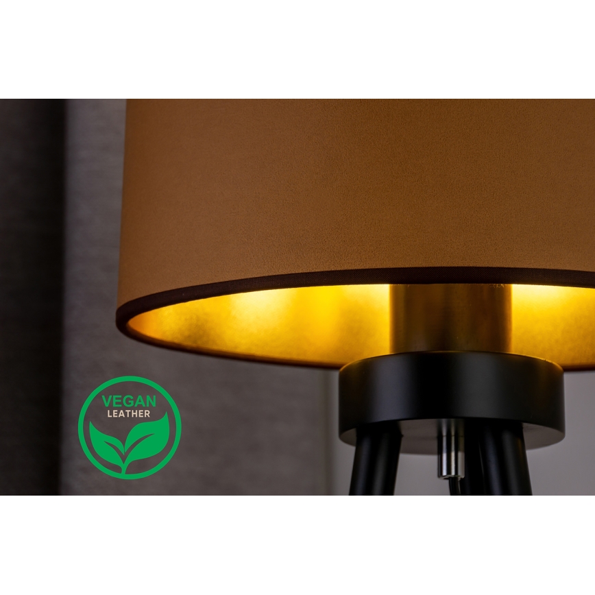 Duolla - Lampa stołowa OVAL VEGAN 1xE27/15W/230V śr. 30 cm brązowy