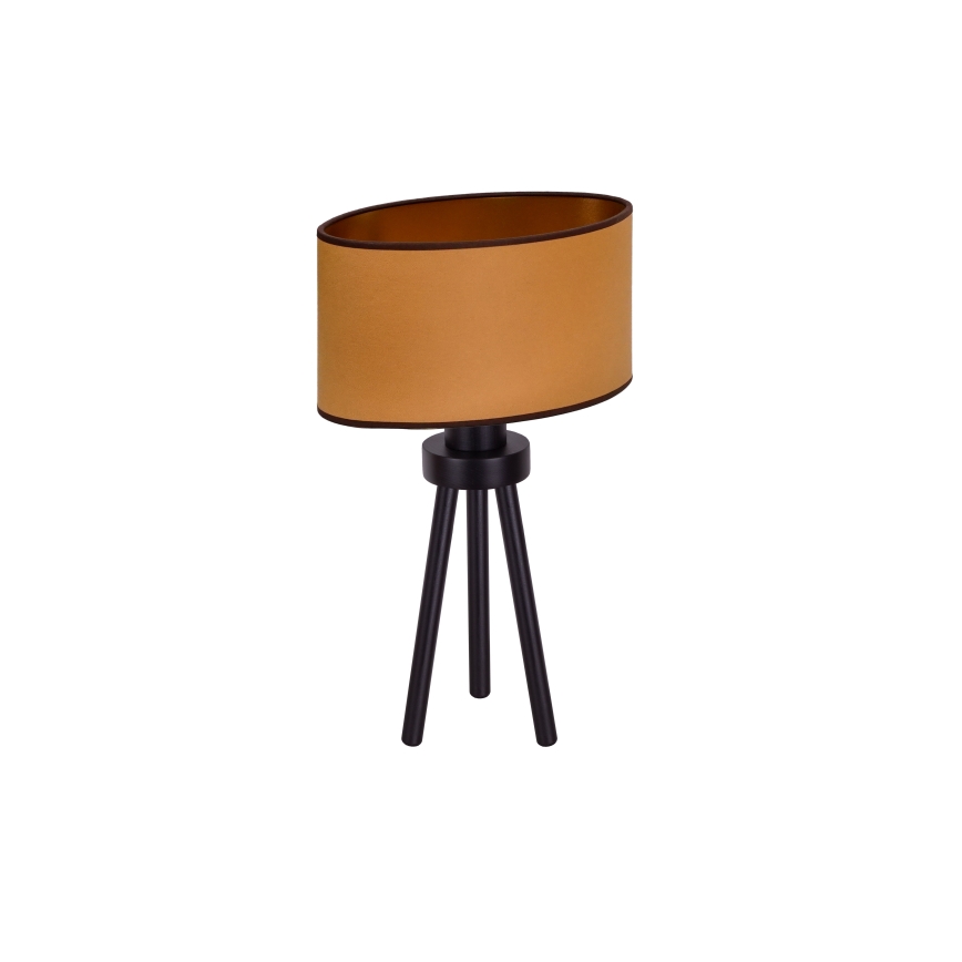 Duolla - Lampa stołowa OVAL VEGAN 1xE27/15W/230V śr. 30 cm brązowy