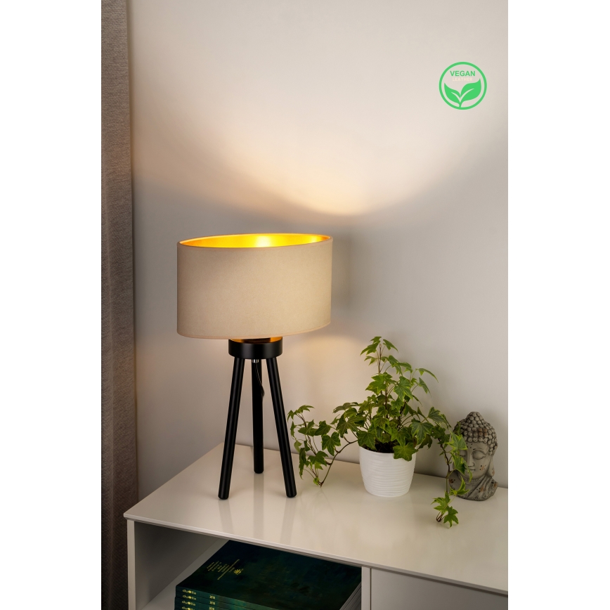 Duolla - Lampa stołowa OVAL VEGAN 1xE27/15W/230V śr. 30 cm kremowy