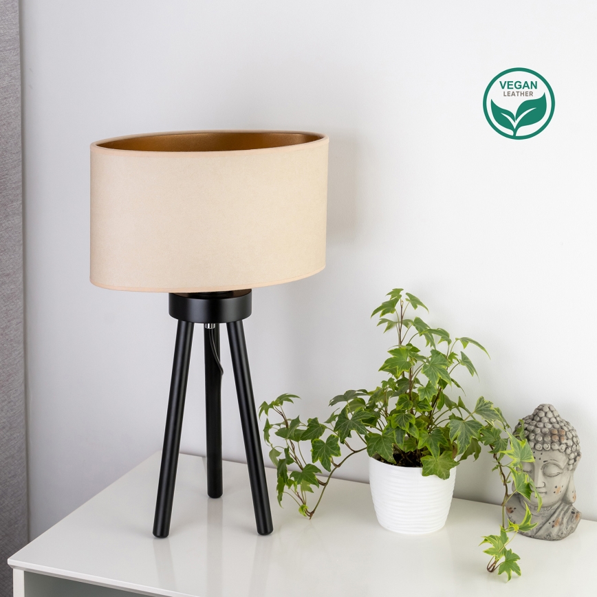 Duolla - Lampa stołowa OVAL VEGAN 1xE27/15W/230V śr. 30 cm kremowy