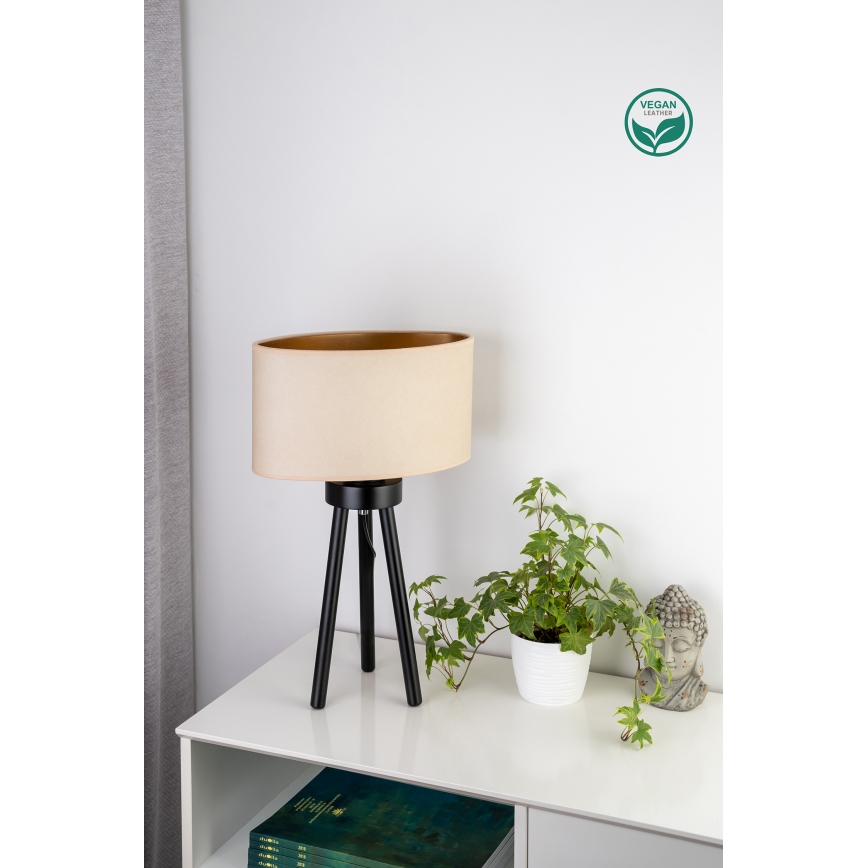 Duolla - Lampa stołowa OVAL VEGAN 1xE27/15W/230V śr. 30 cm kremowy