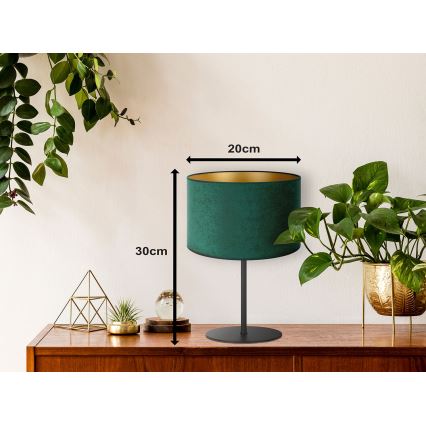 Duolla - Lampa stołowa ROLLER 1xE14/15W/230V ciemny śr. 20 cm zielony/złoty