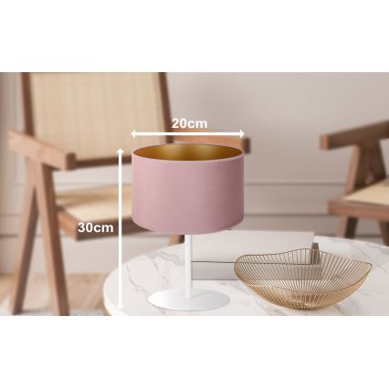 Duolla - Lampa stołowa ROLLER 1xE14/15W/230V śr. 20 cm różowy/złoty