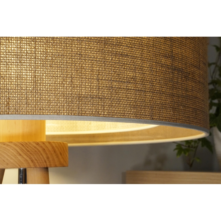 Duolla - Lampa stołowa YUTE BOHO 1xE27/15W/230V śr. 25 cm brązowy/kremowy