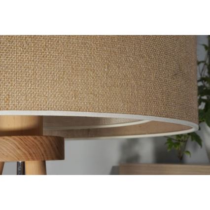 Duolla - Lampa stołowa YUTE BOHO 1xE27/15W/230V śr. 25 cm brązowy/kremowy