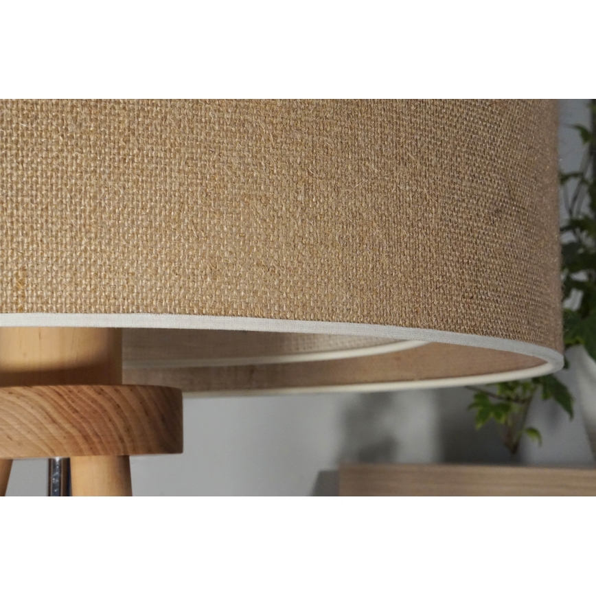 Duolla - Lampa stołowa YUTE BOHO 1xE27/15W/230V śr. 25 cm brązowy/kremowy