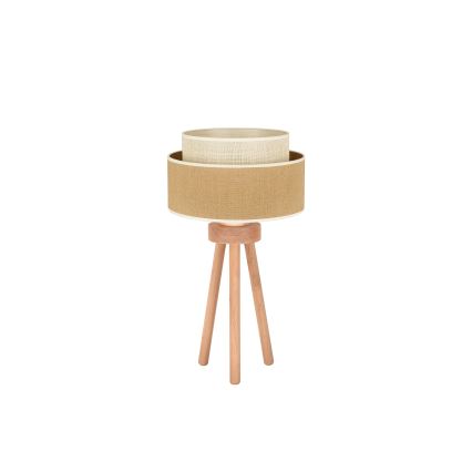 Duolla - Lampa stołowa YUTE BOHO 1xE27/15W/230V śr. 25 cm brązowy/kremowy