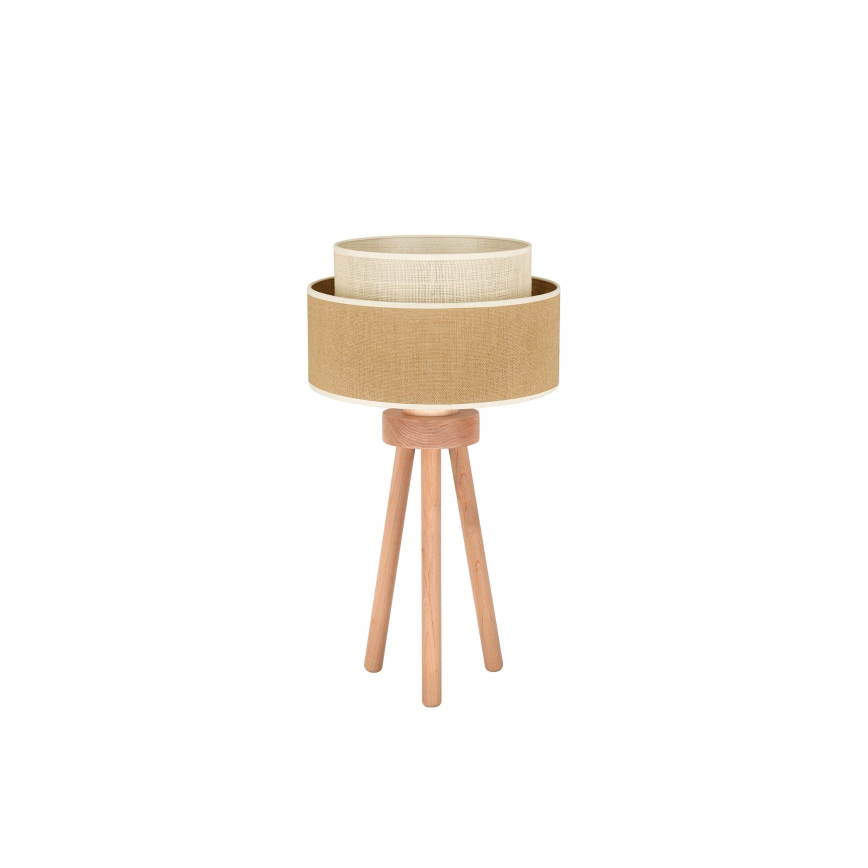 Duolla - Lampa stołowa YUTE BOHO 1xE27/15W/230V śr. 25 cm brązowy/kremowy