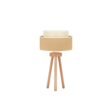 Duolla - Lampa stołowa YUTE BOHO 1xE27/15W/230V śr. 25 cm brązowy/kremowy