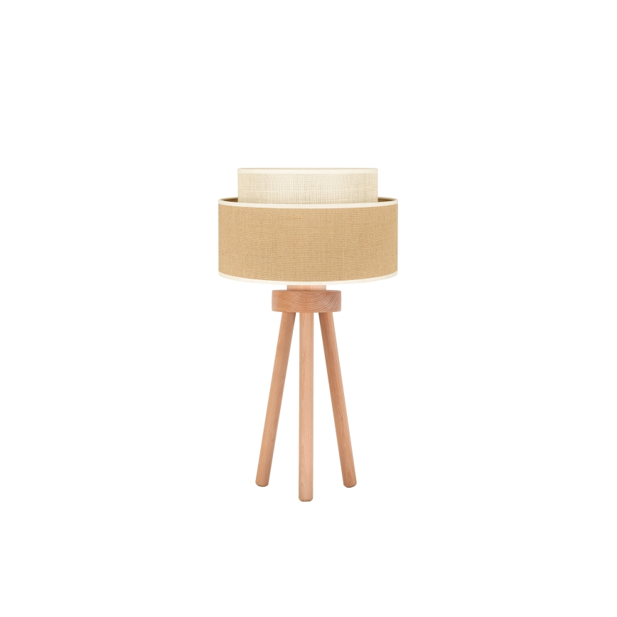 Duolla - Lampa stołowa YUTE BOHO 1xE27/15W/230V śr. 25 cm brązowy/kremowy