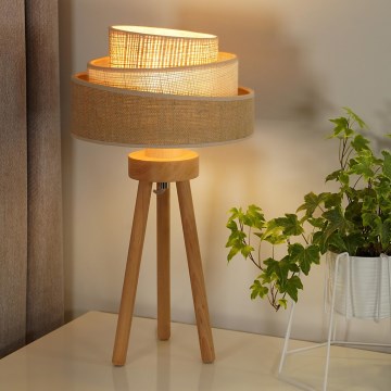 Duolla - Lampa stołowa YUTE TRIO 1xE27/15W/230V śr. 25 cm brązowy/szary/beżowy