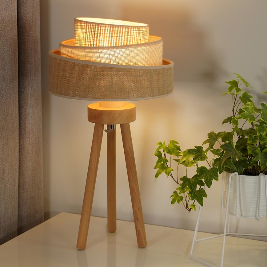 Duolla - Lampa stołowa YUTE TRIO 1xE27/15W/230V śr. 25 cm brązowy/szary/beżowy