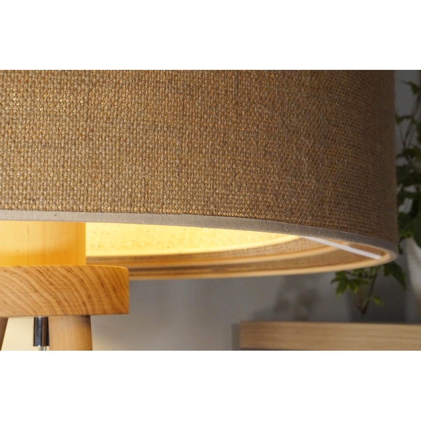 Duolla - Lampa stołowa YUTE TRIO 1xE27/15W/230V śr. 25 cm brązowy/szary/beżowy