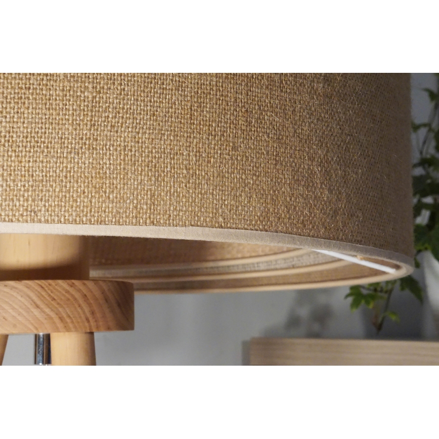 Duolla - Lampa stołowa YUTE TRIO 1xE27/15W/230V śr. 25 cm brązowy/szary/beżowy
