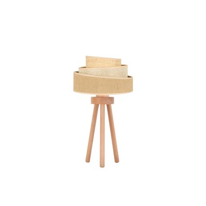 Duolla - Lampa stołowa YUTE TRIO 1xE27/15W/230V śr. 25 cm brązowy/szary/beżowy