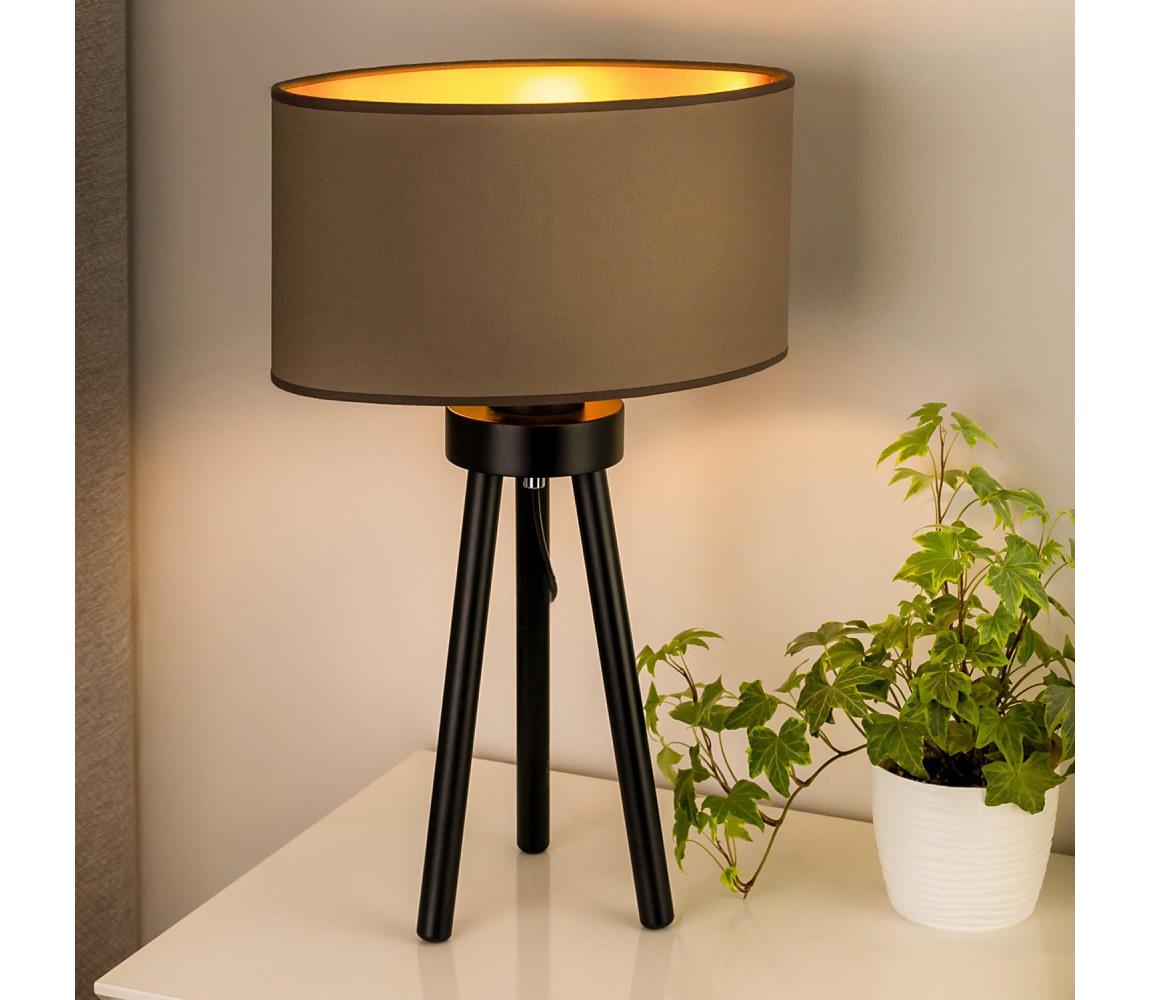 - Lampa stołowa OVAL VEGAN 1xE27/15W/230V śr. 30 cm beżowy