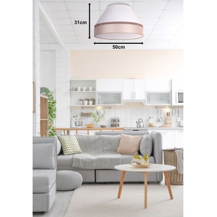 Duolla - Lampa sufitowa AVIGNON 1xE27/15W/230V śr. 50 cm biały/beżowy