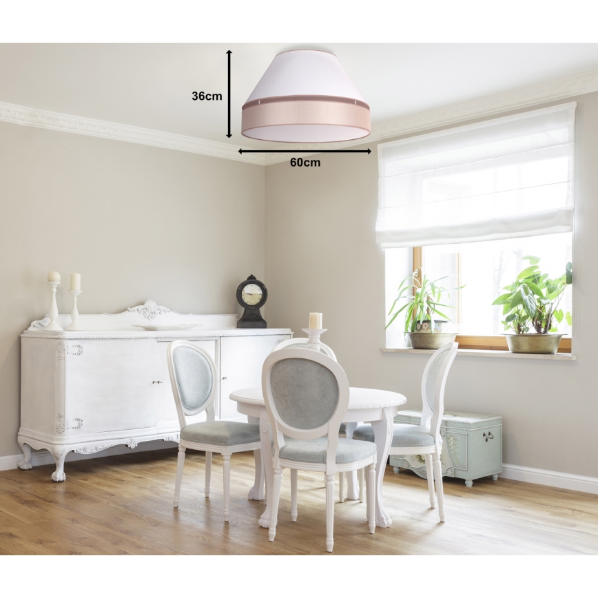 Duolla - Lampa sufitowa AVIGNON 3xE27/15W/230V śr. 60 cm biały/beżowy