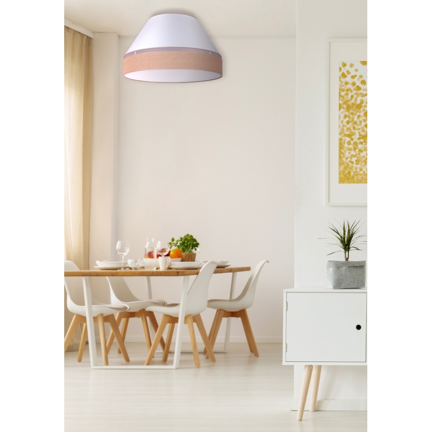 Duolla - Lampa sufitowa AVIGNON 3xE27/15W/230V śr. 60 cm biały/brązowy