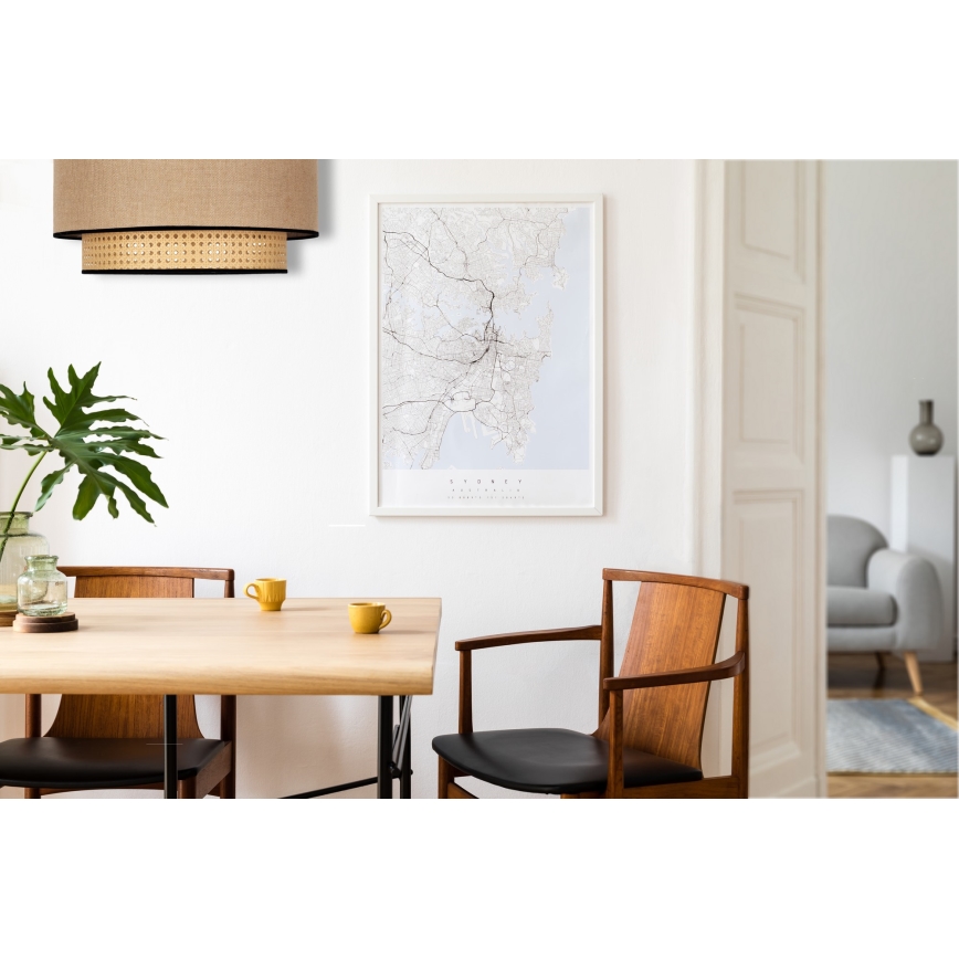 Duolla - Lampa sufitowa BOHO 1xE27/15W/230V śr. 45 cm beżowa/rattan