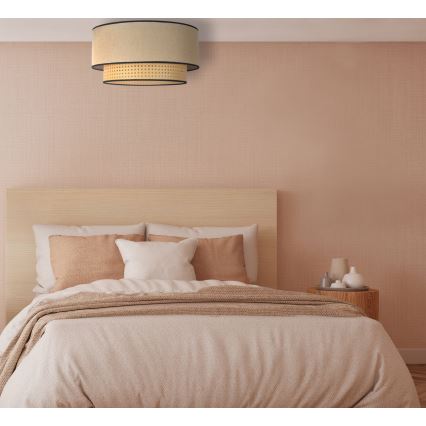 Duolla - Lampa sufitowa BOHO 1xE27/15W/230V śr. 45 cm beżowa/rattan