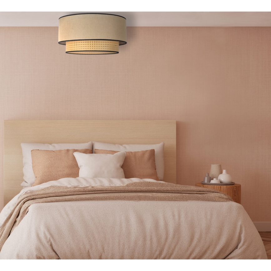 Duolla - Lampa sufitowa BOHO 1xE27/15W/230V śr. 45 cm beżowa/rattan