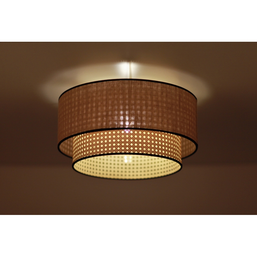 Duolla - Lampa sufitowa BOHO 1xE27/15W/230V śr. 45 cm beżowa/rattan