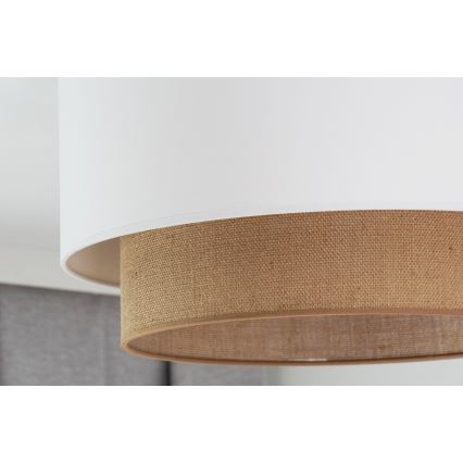 Duolla - Lampa sufitowa BOHO 1xE27/15W/230V śr. 45 cm biała/brązowa