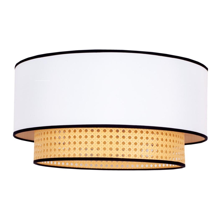 Duolla - Lampa sufitowa BOHO 1xE27/15W/230V śr. 45 cm biała/rattan