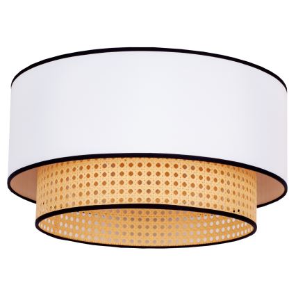 Duolla - Lampa sufitowa BOHO 1xE27/15W/230V śr. 45 cm biała/rattan