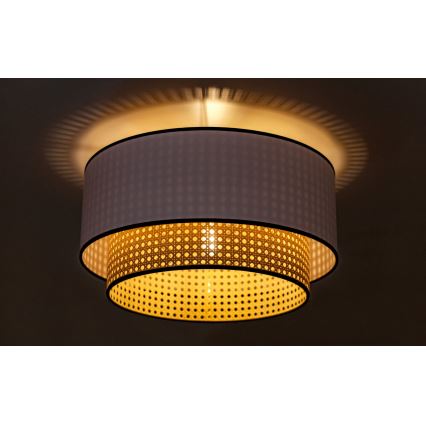 Duolla - Lampa sufitowa BOHO 1xE27/15W/230V śr. 45 cm biała/rattan