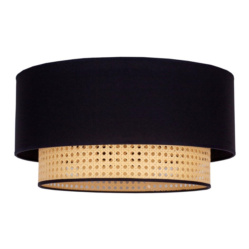 Duolla - Lampa sufitowa BOHO 1xE27/15W/230V śr. 45 cm czarna/rattan
