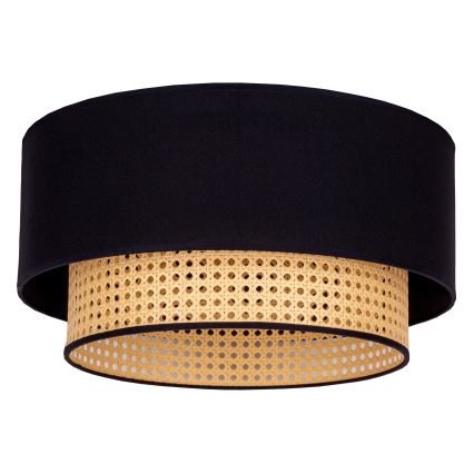 Duolla - Lampa sufitowa BOHO 1xE27/15W/230V śr. 45 cm czarna/rattan
