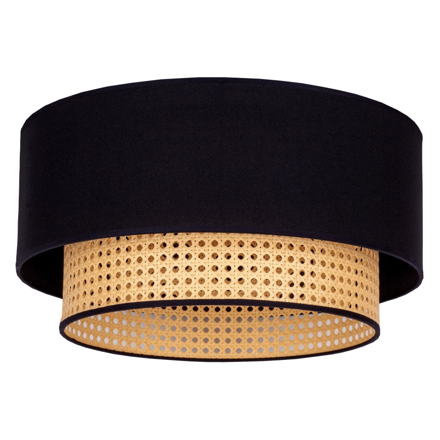 Duolla - Lampa sufitowa BOHO 1xE27/15W/230V śr. 45 cm czarna/rattan