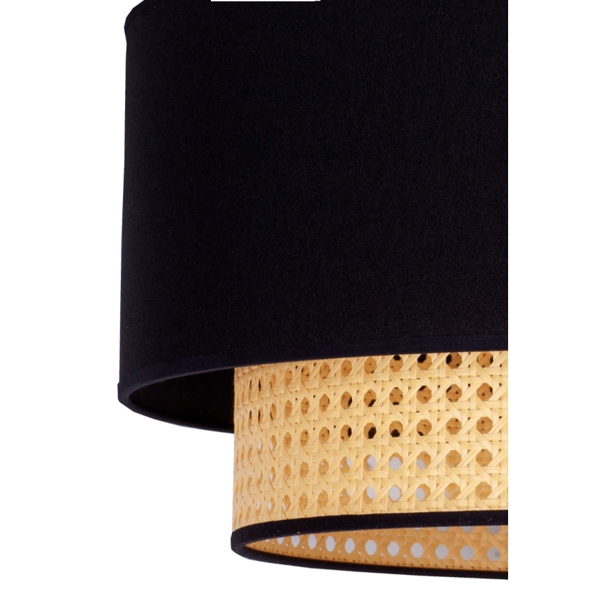 Duolla - Lampa sufitowa BOHO 1xE27/15W/230V śr. 45 cm czarna/rattan