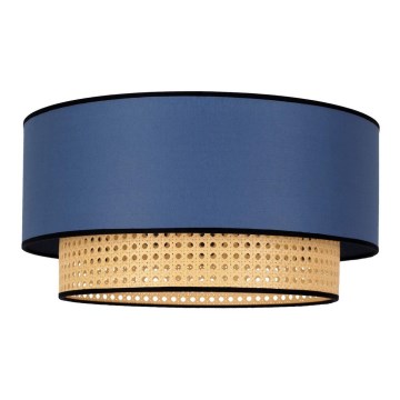 Duolla - Lampa sufitowa BOHO 1xE27/15W/230V śr. 45 cm niebieski/rattan