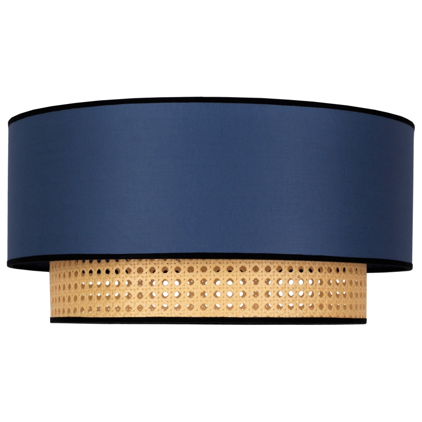 Duolla - Lampa sufitowa BOHO 1xE27/15W/230V śr. 45 cm niebieski/rattan