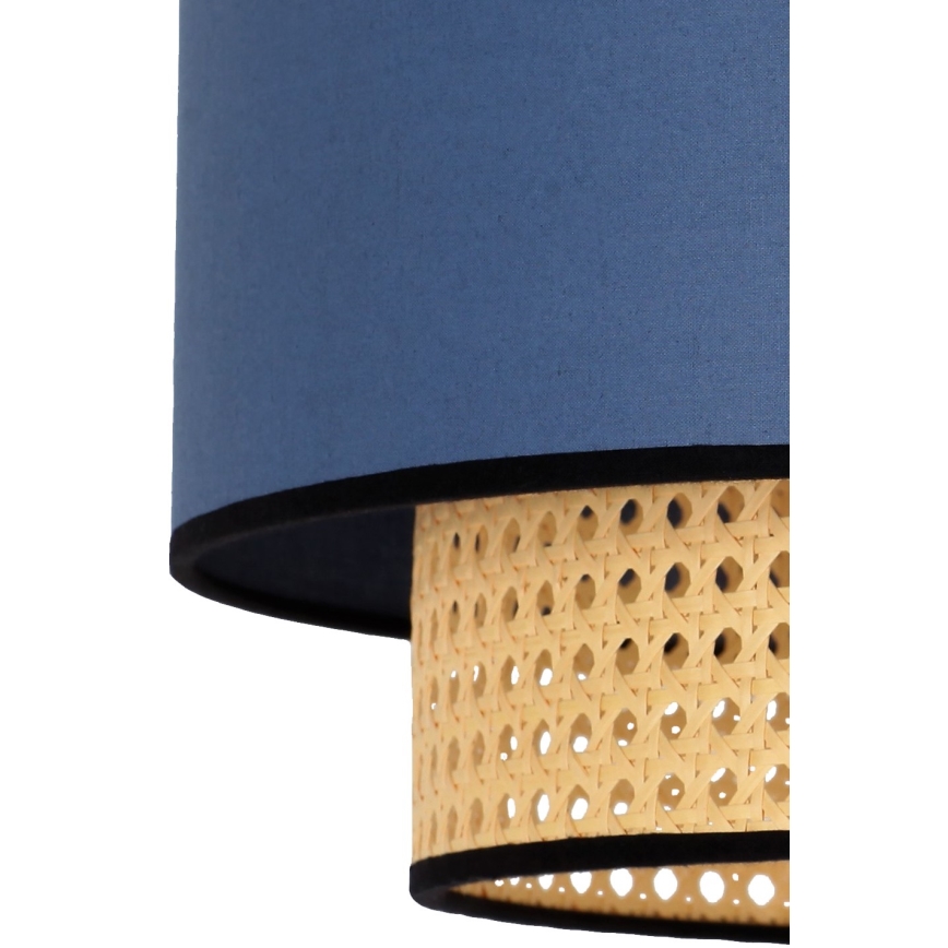 Duolla - Lampa sufitowa BOHO 1xE27/15W/230V śr. 45 cm niebieski/rattan