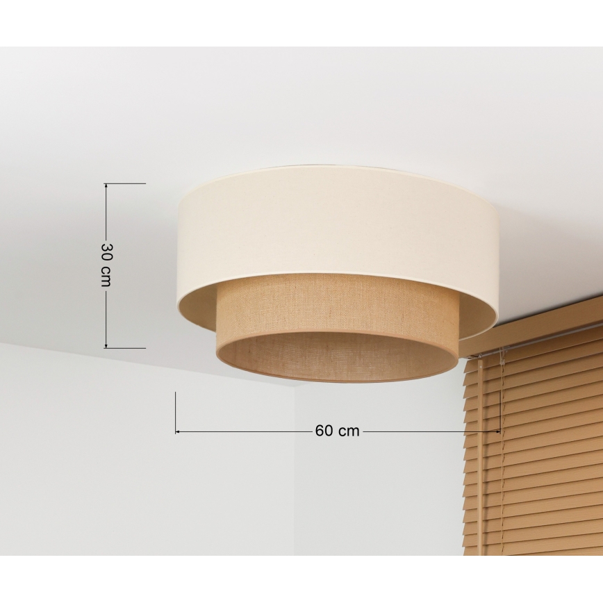 Duolla - Lampa sufitowa BOHO 3xE27/15W/230V Ø 60 cm kremowo-beżowa