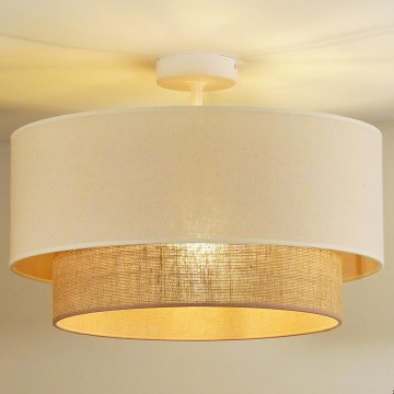Duolla - Lampa sufitowa BOHO natynkowa 1xE27/15W/230V śr. 45 cm kremowo-brązowa