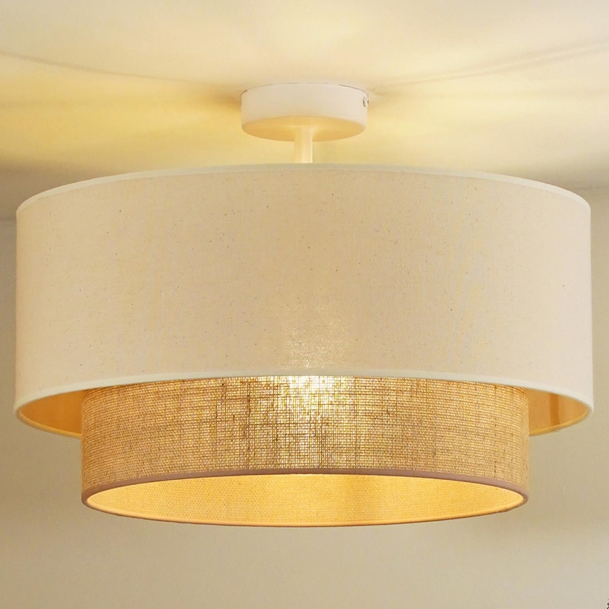 Duolla - Lampa sufitowa BOHO natynkowa 1xE27/15W/230V śr. 45 cm kremowo-brązowa